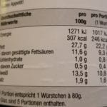 Pommersche Lungenwurst Nährwerte