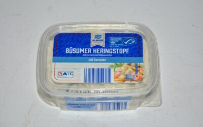 Angelöffelt: Aldi Almare Seafood Büsumer Heringstopf mit Garnelen 2021