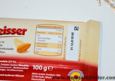 Aldi Choceur® Mandelbeisser Edel-Vollmilch 2023 Nährwerte