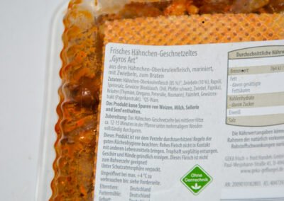 Aldi meine Metzgerei Frisches Hähnchen-Geschnetzeltes Gyros Art 2023 Zutaten