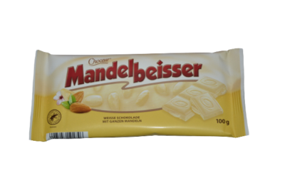 Aufgemacht: Aldi Choceur® Mandelbeisser Weisse Schokolade 2023