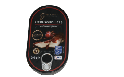 Aufgemacht: Aldi Gourmet Heringsfilets in Rotwein-Sauce 2023