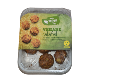 Aufgemacht: Aldi mein Veggie Tag Vegane Falafel 2023