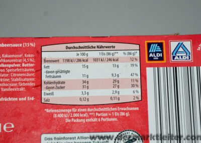 Aldi Mucci Stieleis Yoghurt-Raspberry 2023 Nährwerte