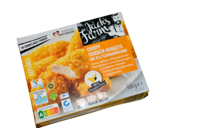 Fertiggebacken: Jack´s Farm Crispy Chicken Nuggets Aldi Nord 2023