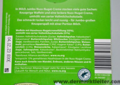 Aldi Choceuer® Milch Jumbo Riegel Nuss-Nougat-Creme 2023 Zutaten