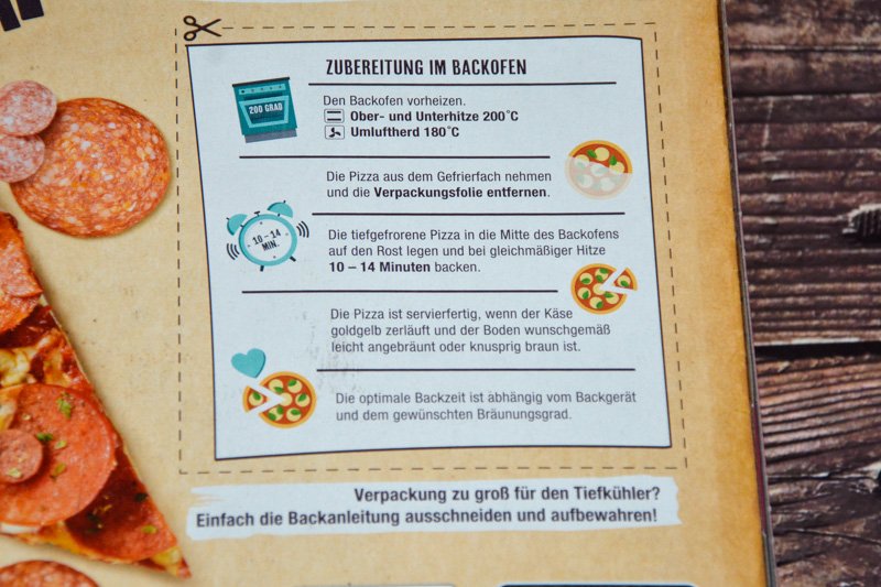 Gut & Günstig Steinofenpizza Double Salami Zubereitung