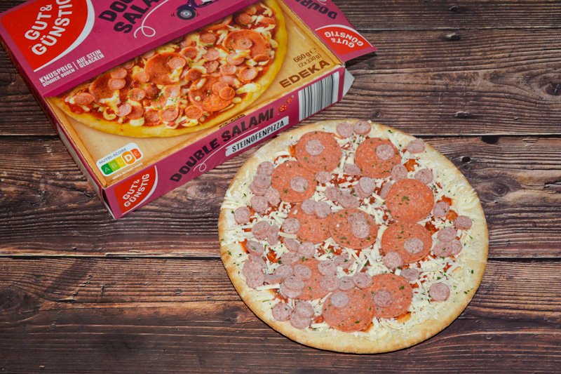 Gut & Günstig Steinofenpizza Double Salami ungebacken