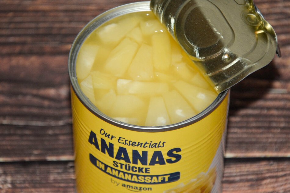 Amazon Our Essentials Ananas Stücke in Ananassaft aufgemacht