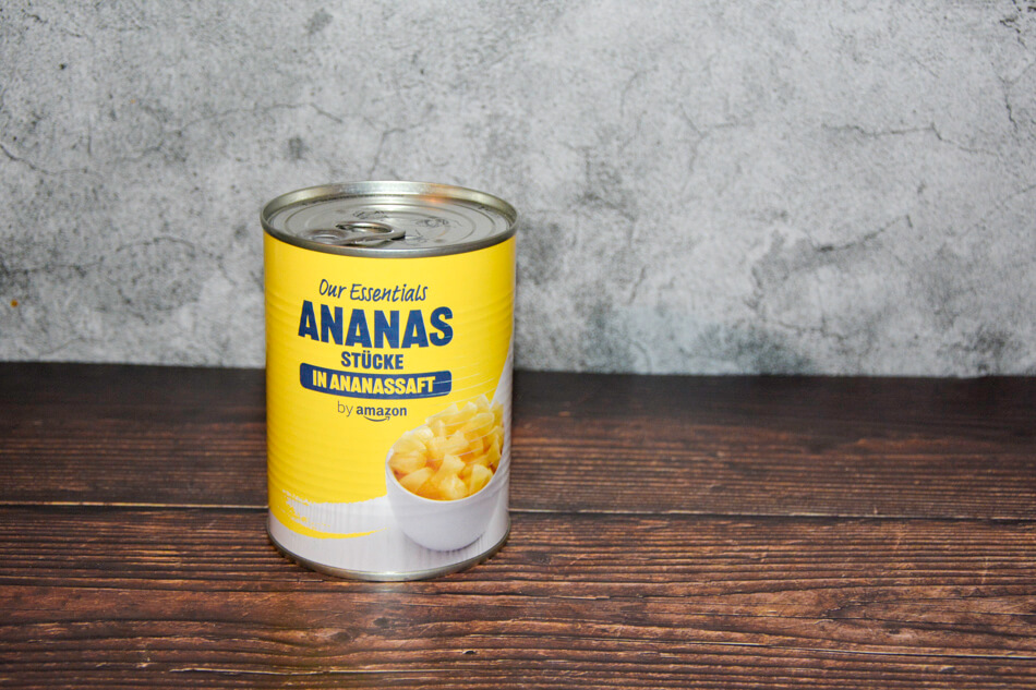 Aufgemacht: Amazon Our Essentials Ananas Stücke in Ananassaft