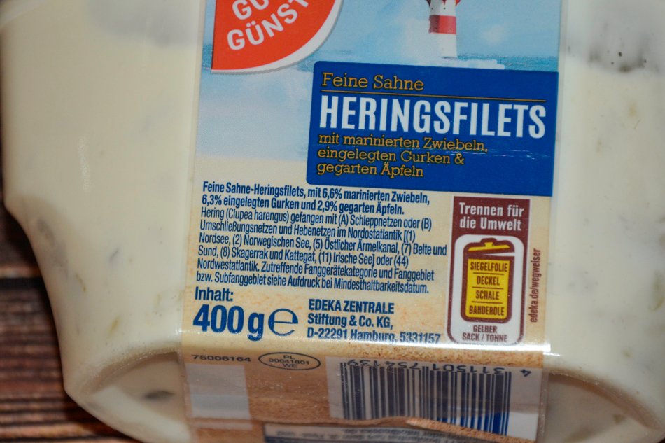 Gut & Günstig Feine Sahne Heringsfilets Zutaten