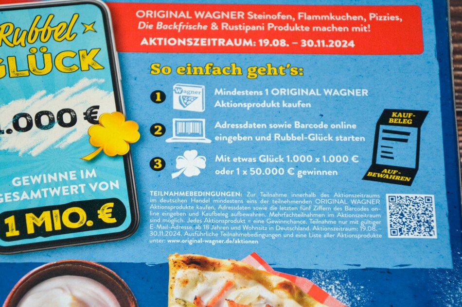 Original Wagner Flammkuchen Elsässer Art 2024 Beschreibung Rubbelglück