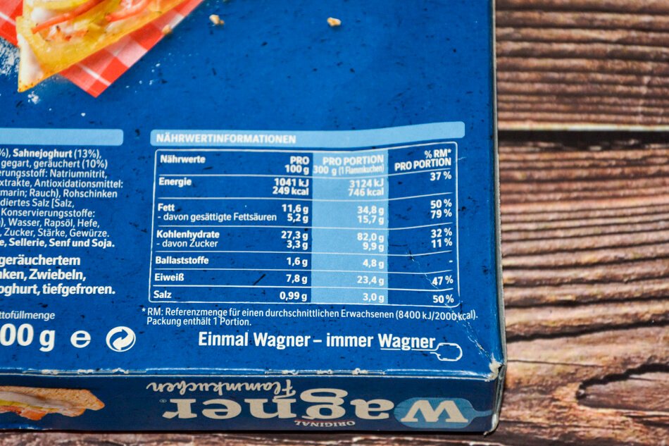 Original Wagner Flammkuchen Elsässer Art 2024 Nährwerte