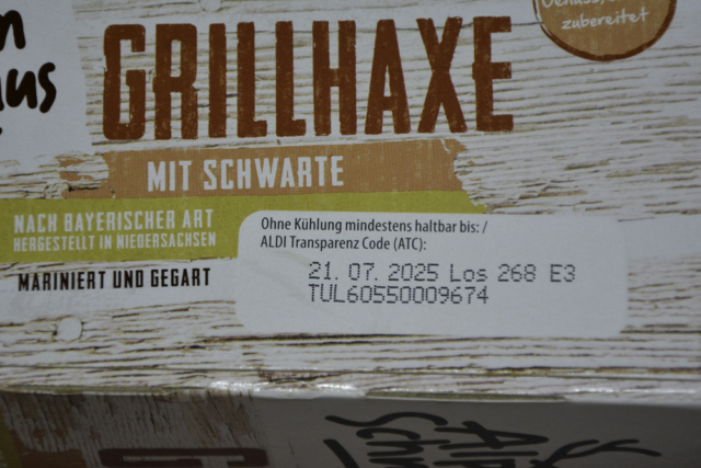 Aldi Alpenschmaus Grillhaxe mit Schwarte 2025 MHD