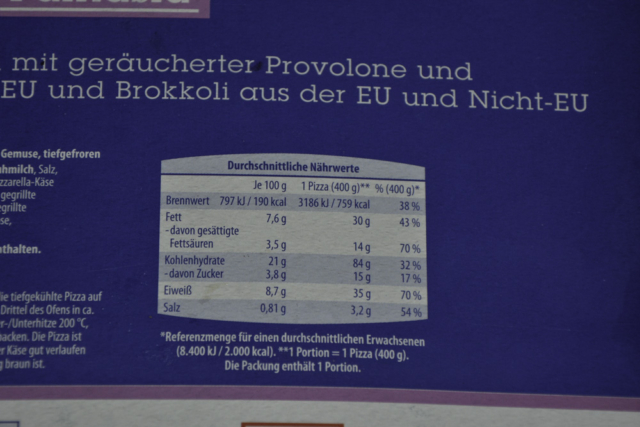 Aldi Cucina Nobile Holzofenpizza 2025 Nährwerte