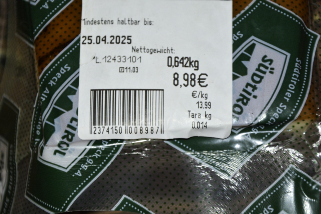 Senfter Tiroler Speck Südtirol Preis
