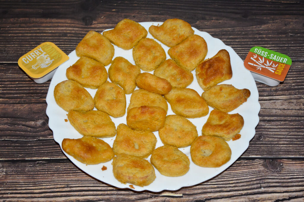4 Aldi meine Metzgerei Chicken Nuggets mit Dip frisch 2025 fertiggebacken