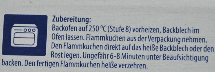 Aldi Frantastique! Original Flammkuchen mit Speck 2025 Zubereitung