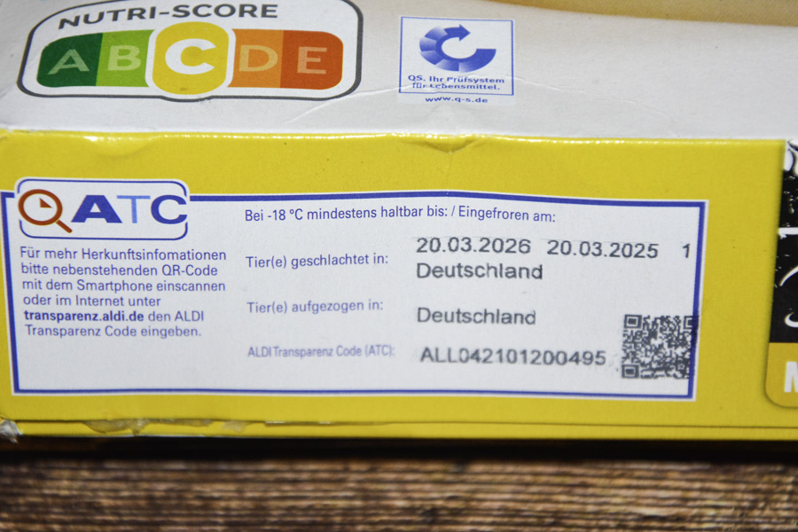 Aldi Jack´s Farm Hähnchenschenkel-Pfanne 1000g 2025 ATC - MHD
