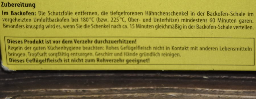 Aldi Jack´s Farm Hähnchenschenkel-Pfanne 1000g 2025 Zubereitung