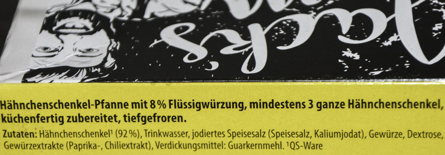 Aldi Jack´s Farm Hähnchenschenkel-Pfanne 1000g 2025 Zutaten
