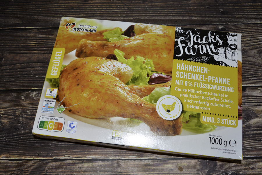 Aldi Jack´s Farm Hähnchenschenkel-Pfanne 1000g 2025