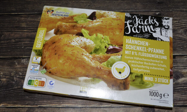 Lebensmittel-Archiv: Jack’s Farm – Hähnchenschenkel-Pfanne (tiefgefroren, 1.000 g) 2025