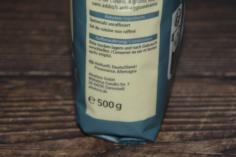 Alnatura Steinsalz feinkörnig Aufbewahrung