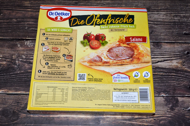 Dr. Oetker Die Ofenfrische Salami 2025 Rückseite