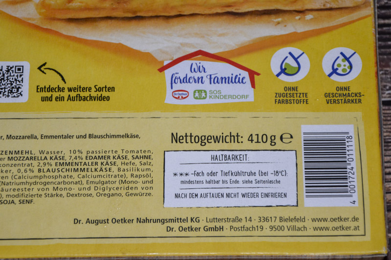 Dr. Oetker Die Ofenfrische Vier Käse 2025 Sonstiges