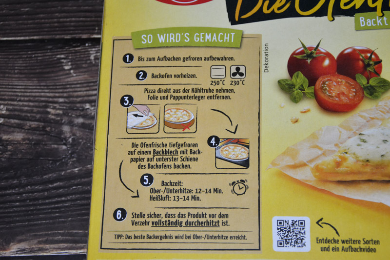 Dr. Oetker Die Ofenfrische Vier Käse 2025 Zubereitung