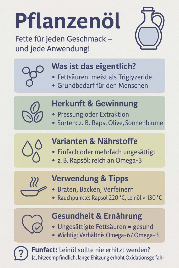 derMarktleiter Lebensmittel-Basisiwissen Infografik Pflanzenöl